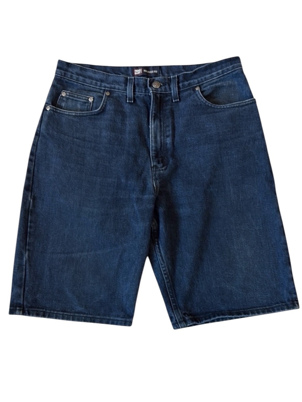 Vintage Y2K Faded Glory Baggy Relaxed Jean Shorts USA 34 Fits 32 Dark Wash Denim